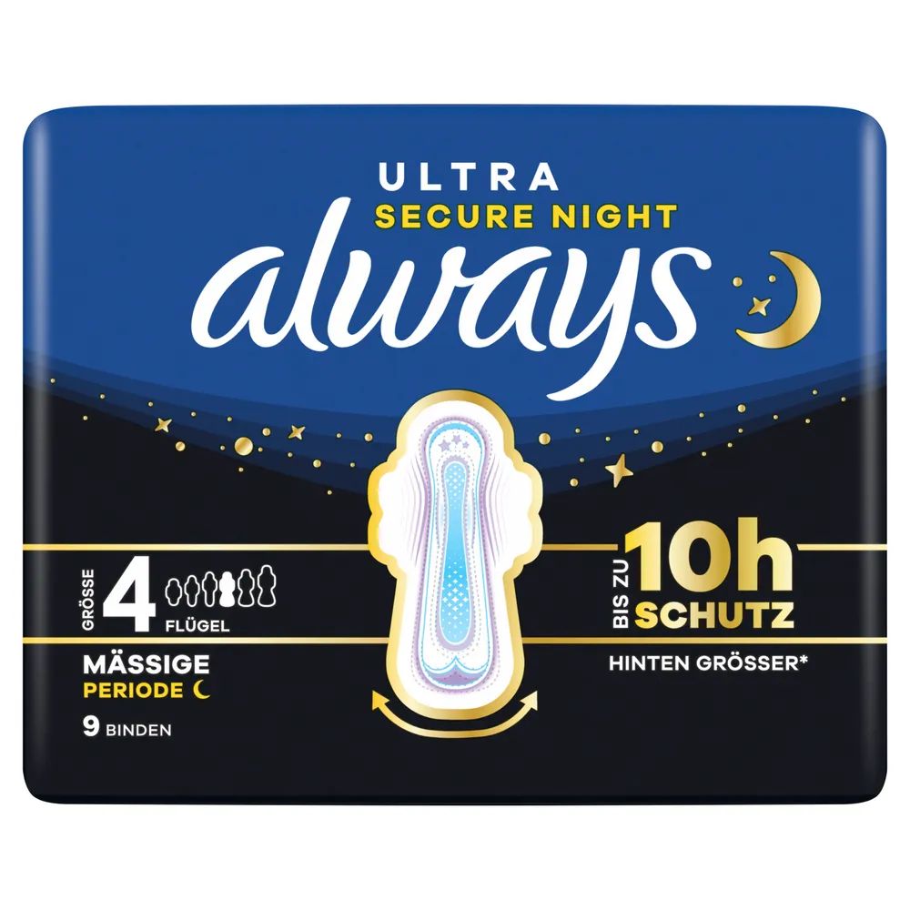 always Ultra Binde - Größe 4 - Secure Night mit Flügeln 9