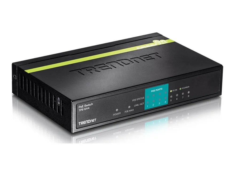 TRENDnet TPE-S44 - Switch - 4 x 10/100 (PoE) + 4 x 10/100