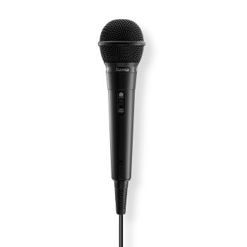Hama Dynamisches Mikrofon "Party", Klinkenkabel 2,5 m + Adapter, Ein/Aus