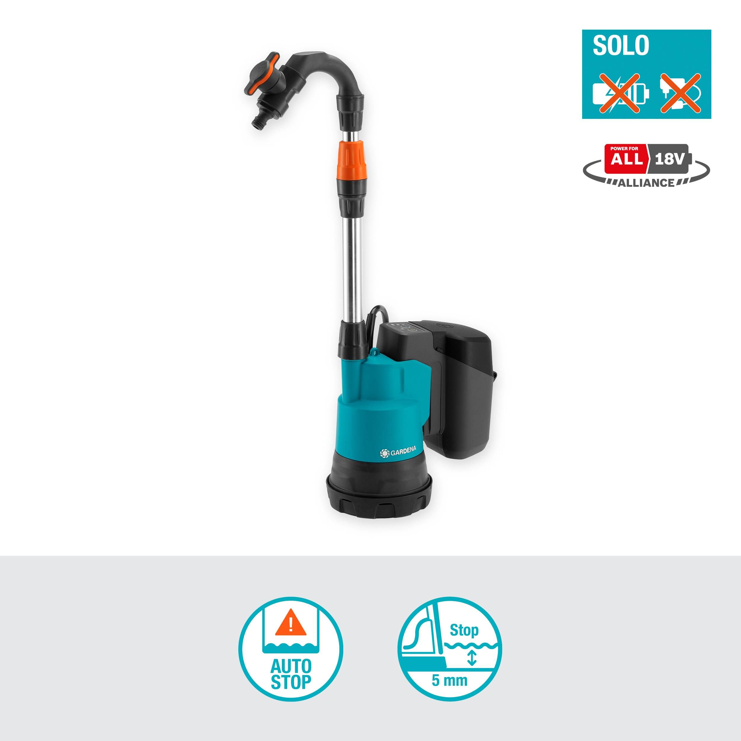 Gardena Akku-Regenfasspumpe 2000/2 18V P4A solo