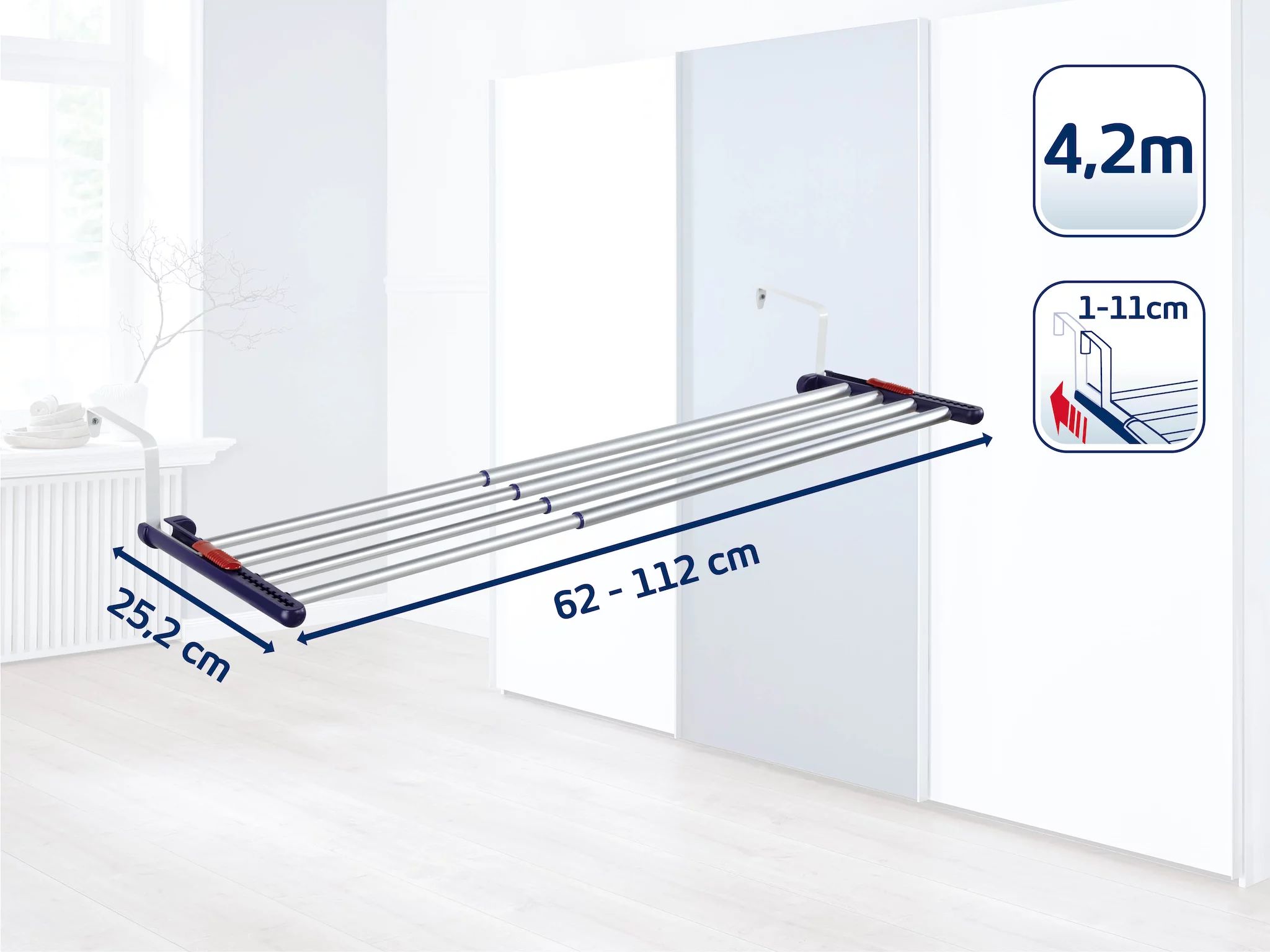 Leifheit Haengetrockner Quartett 42 Extendable Al