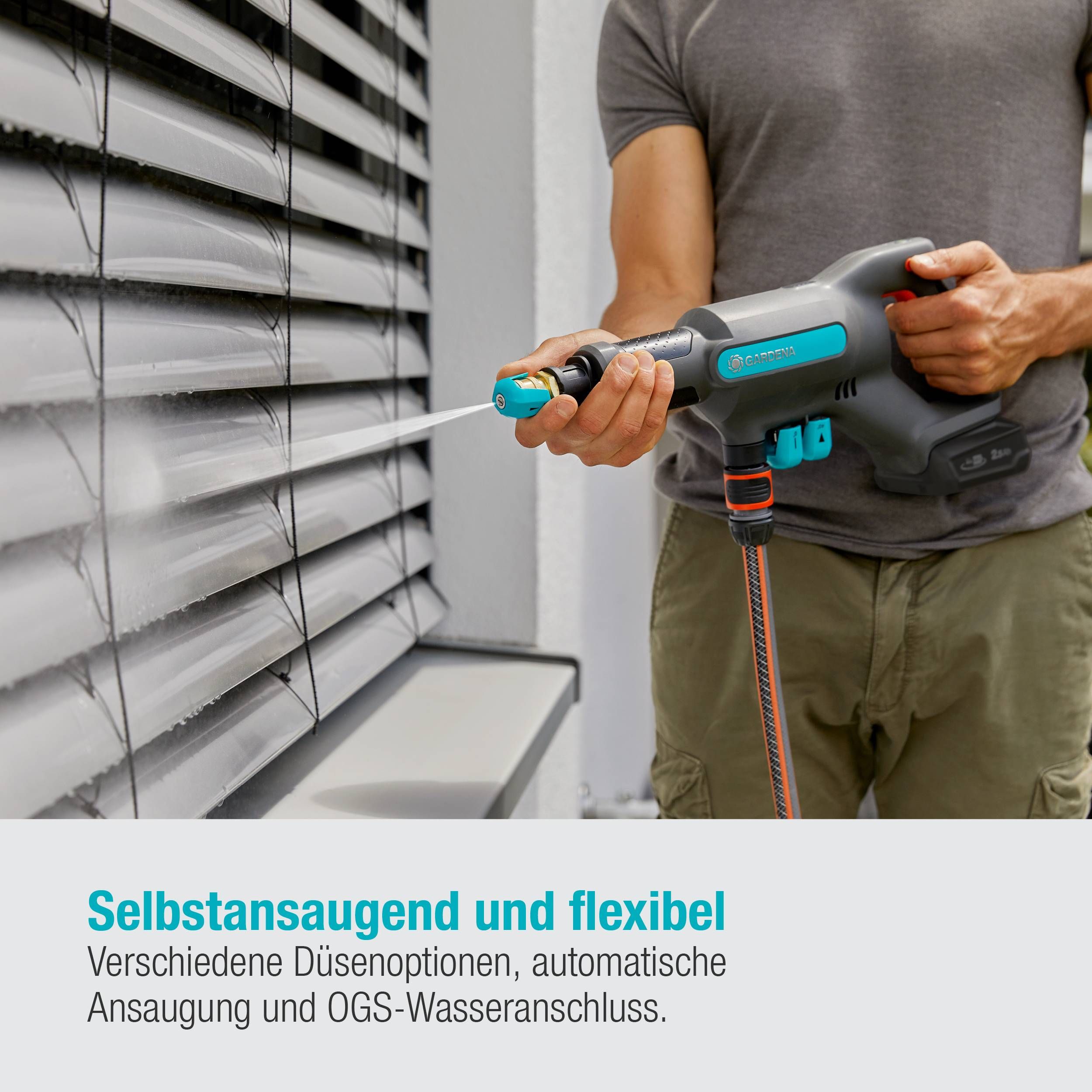 Gardena Akku-Mitteldruckreinger AquaClean 24/18V P4A Premium Ready-To-Use Set