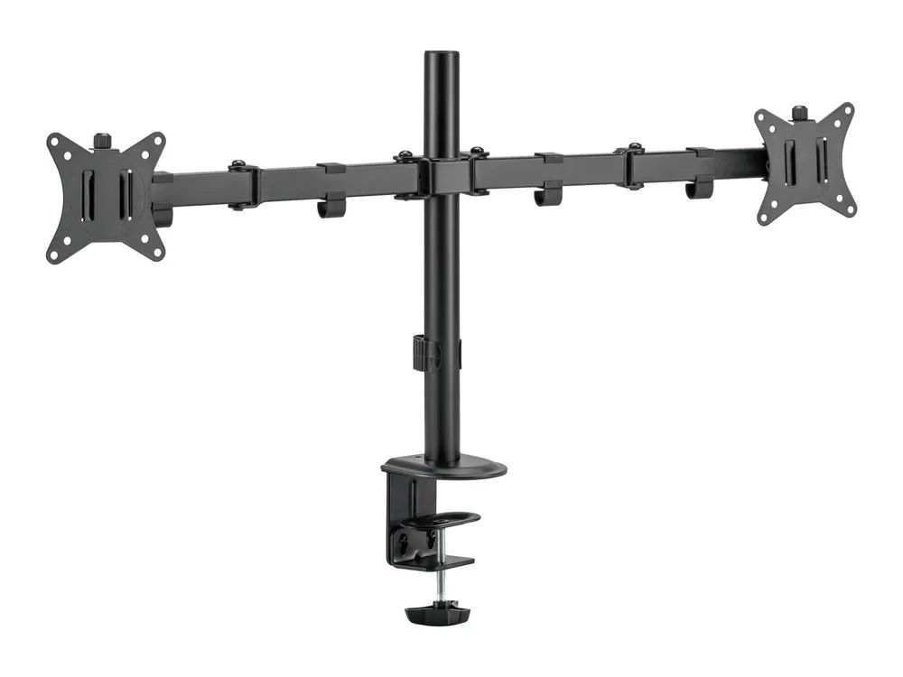 Equip Befestigungskit (Klammer, Tischplattenbohrung, Tischmontage, Klammer) - neigbar - für 2 LCD-/Plasma-Konsolen - Kunststoff, stainless steel - Schwarz - Bildschirmgröße: 43.2-81.3 cm (17"-32")