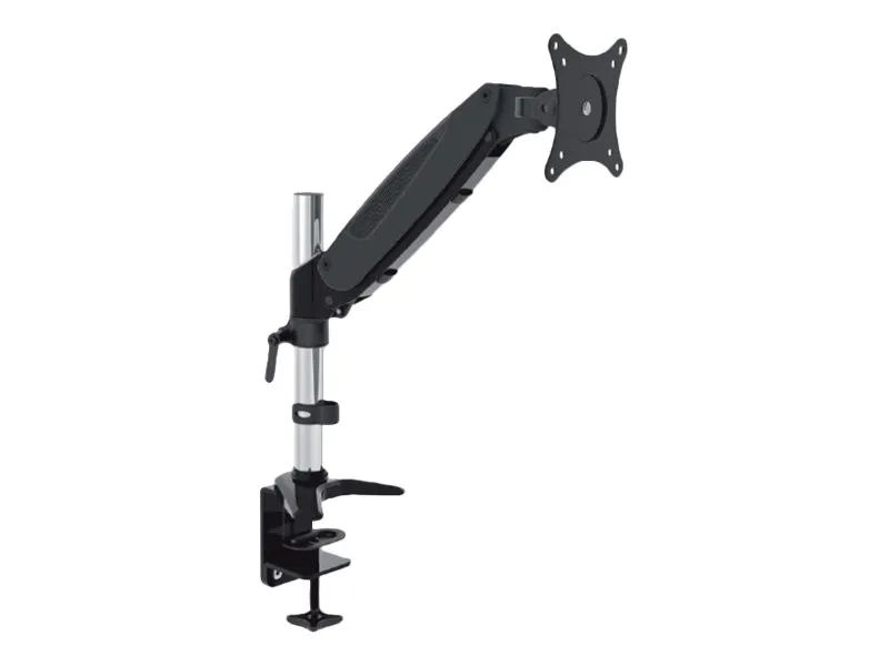 Techly Tubular Gas - Befestigungskit (Spannbefestigung für Tisch, Tischmontage) - für Monitor - glänzend schwarz (15"-27")