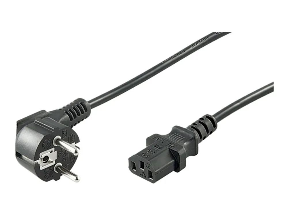 Goobay Stromkabel - power CEE 7/7 (M) gewinkelt zu power IEC 60320 C13 gerade