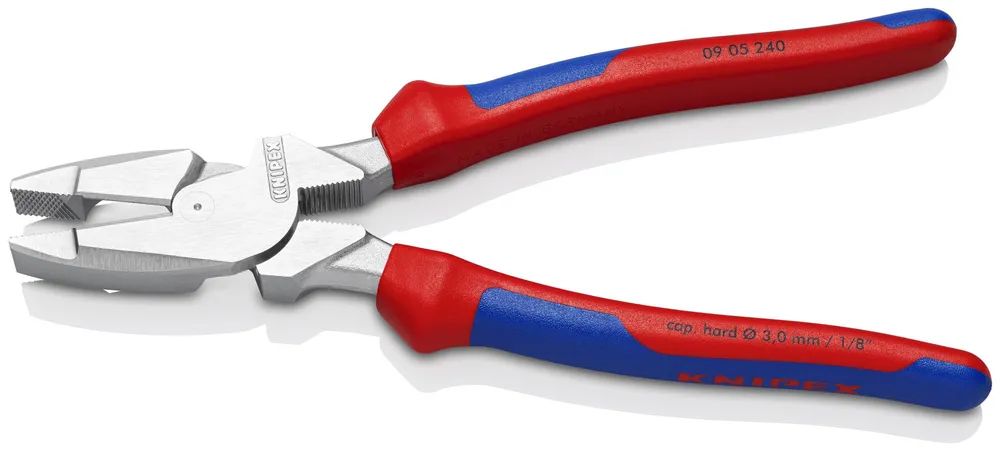 KNIPEX Kraft-Kombizange "Lineman's Pliers" amerikanisches Modell mit Mehrkomponenten-Hüllen verchromt 240 mm