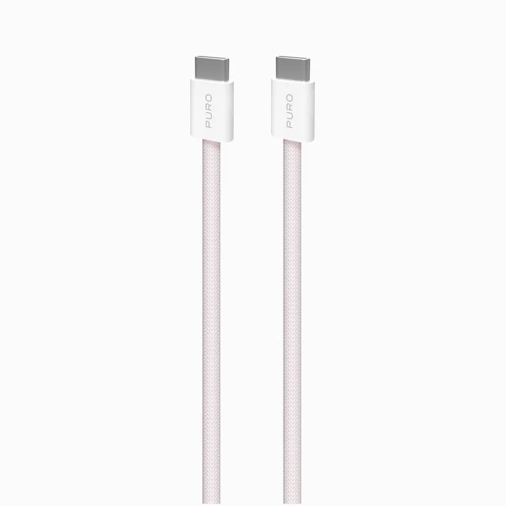 PURO Daten- u. Ladekabel, USB-C  USB-C, 60W, 1,5m pink-weiss