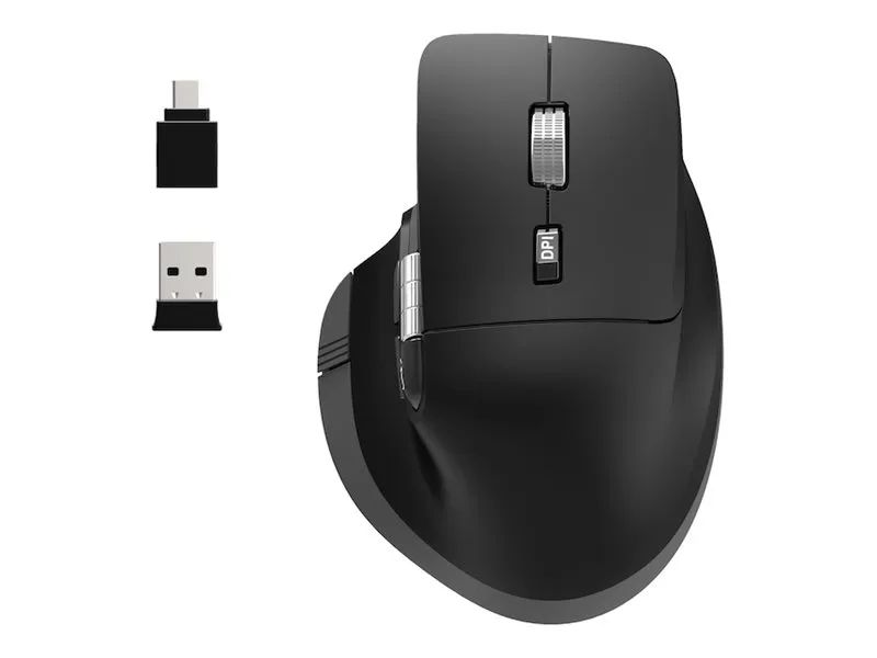 PORT Designs PORT Connect Professional ULTIMATE - Maus - wiederaufladbar - optisch - 6 Tasten - kabellos - 2.4 GHz, Bluetooth - kabelloser Empfänger (USB)