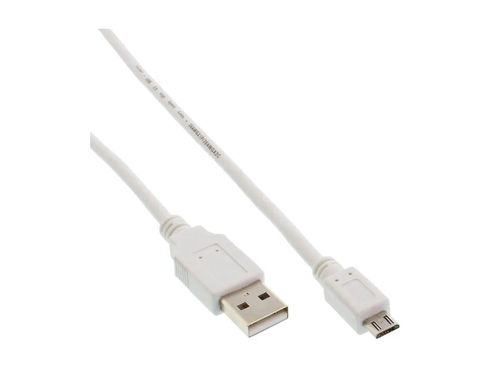 InLine Micro-USB 2.0 Kabel - USB-A Stecker an Micro-B Stecker - weiß - 1,5m