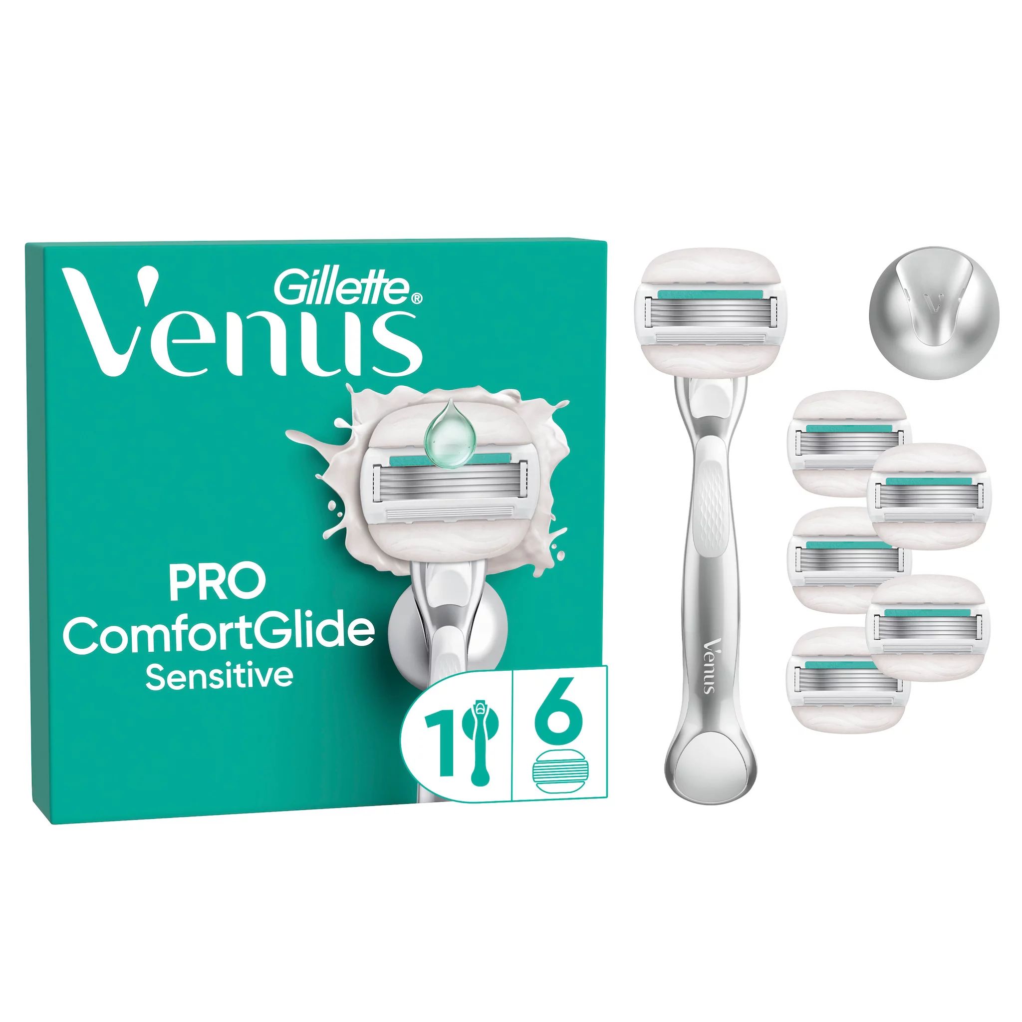 Gillette Venus Comfortglide Sensitive Systemklingen + Handstück 
