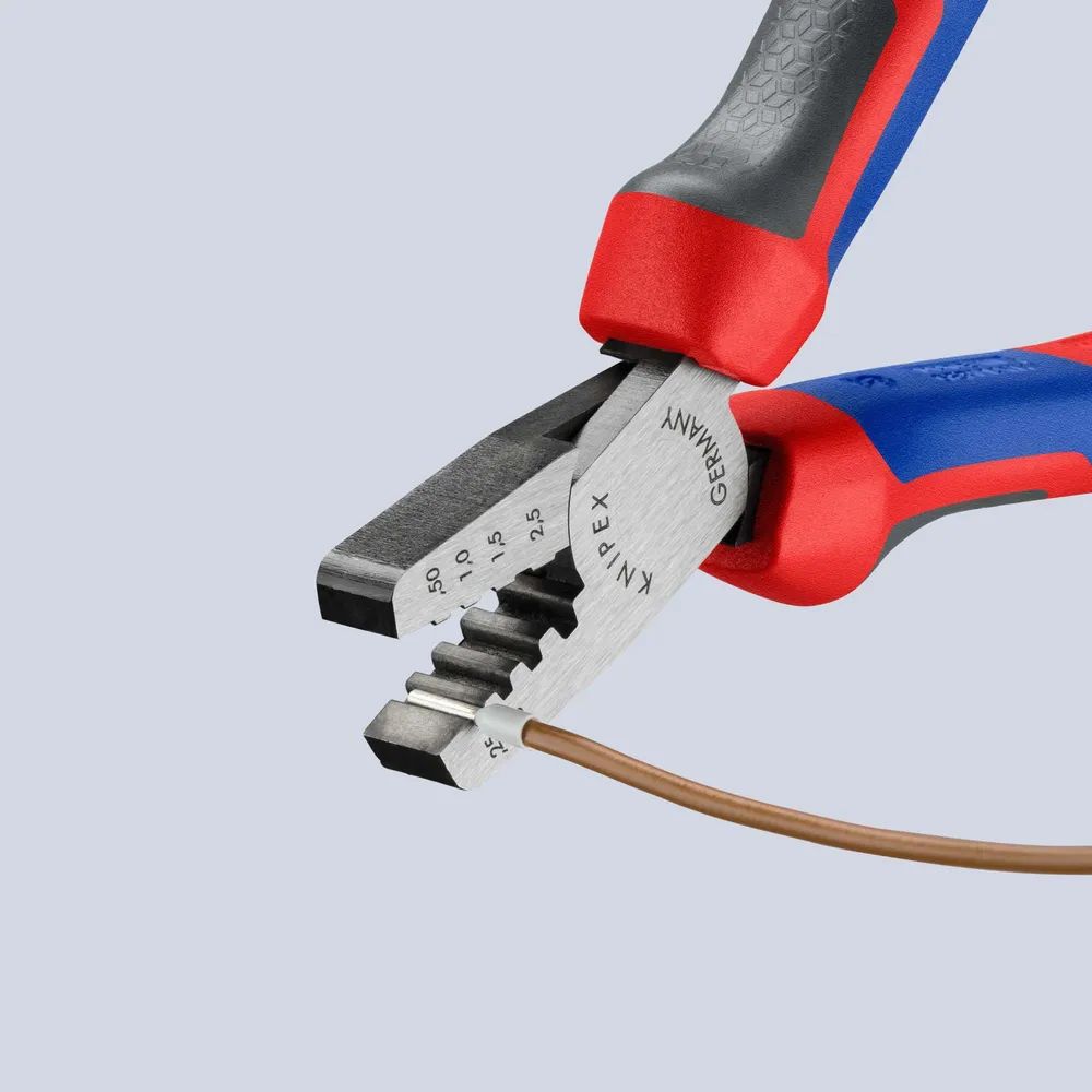 KNIPEX Crimpzange für Aderendhülsen mit Comfort-Griffen 145 mm