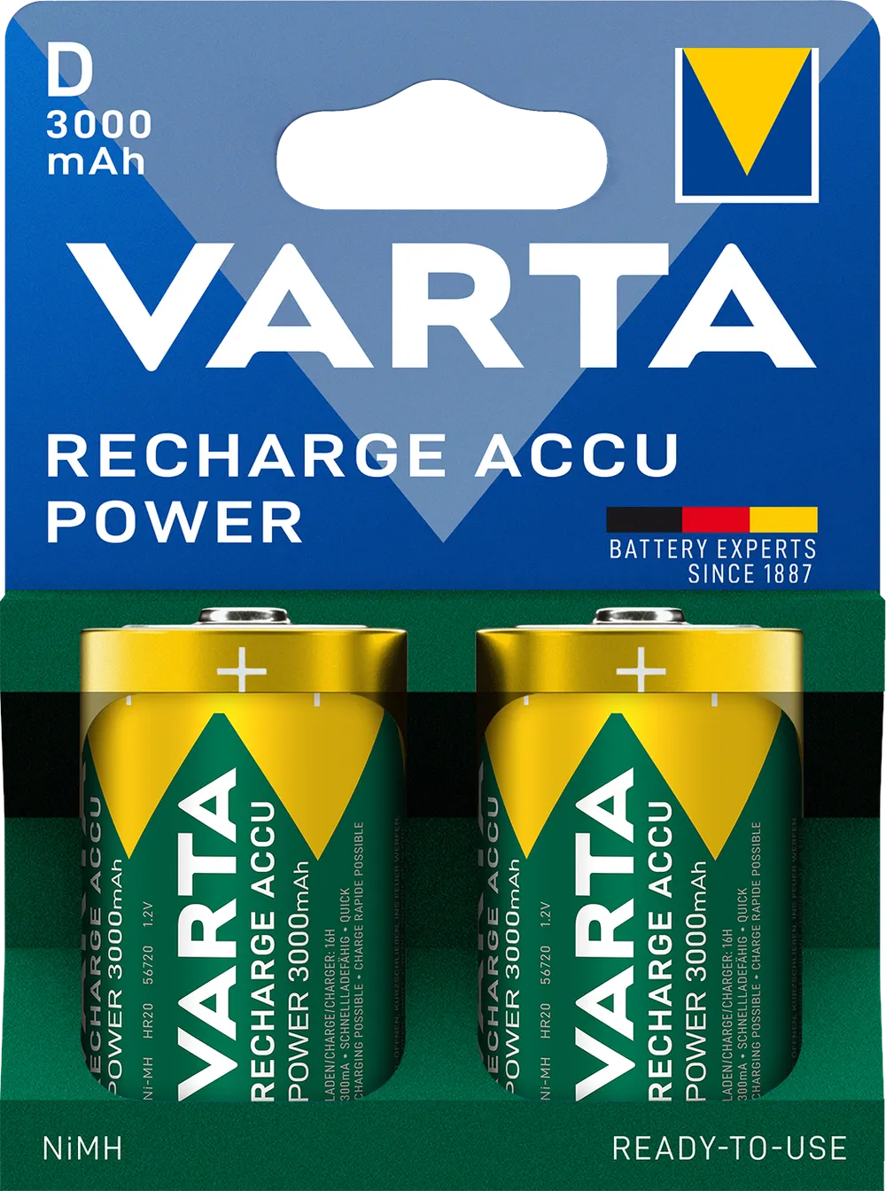 VARTA RECHARGE ACCU Power D 3000mAh Blister 2