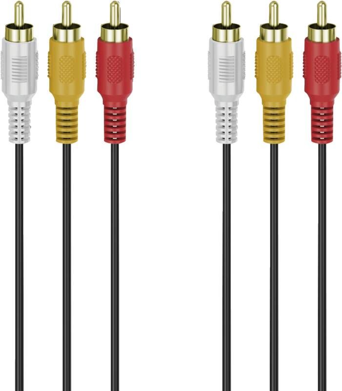 Hama Audio-/Video-Kabel, 3 Cinch-Stecker - 3 Cinch-Stecker, vergoldet, 3,0 m
