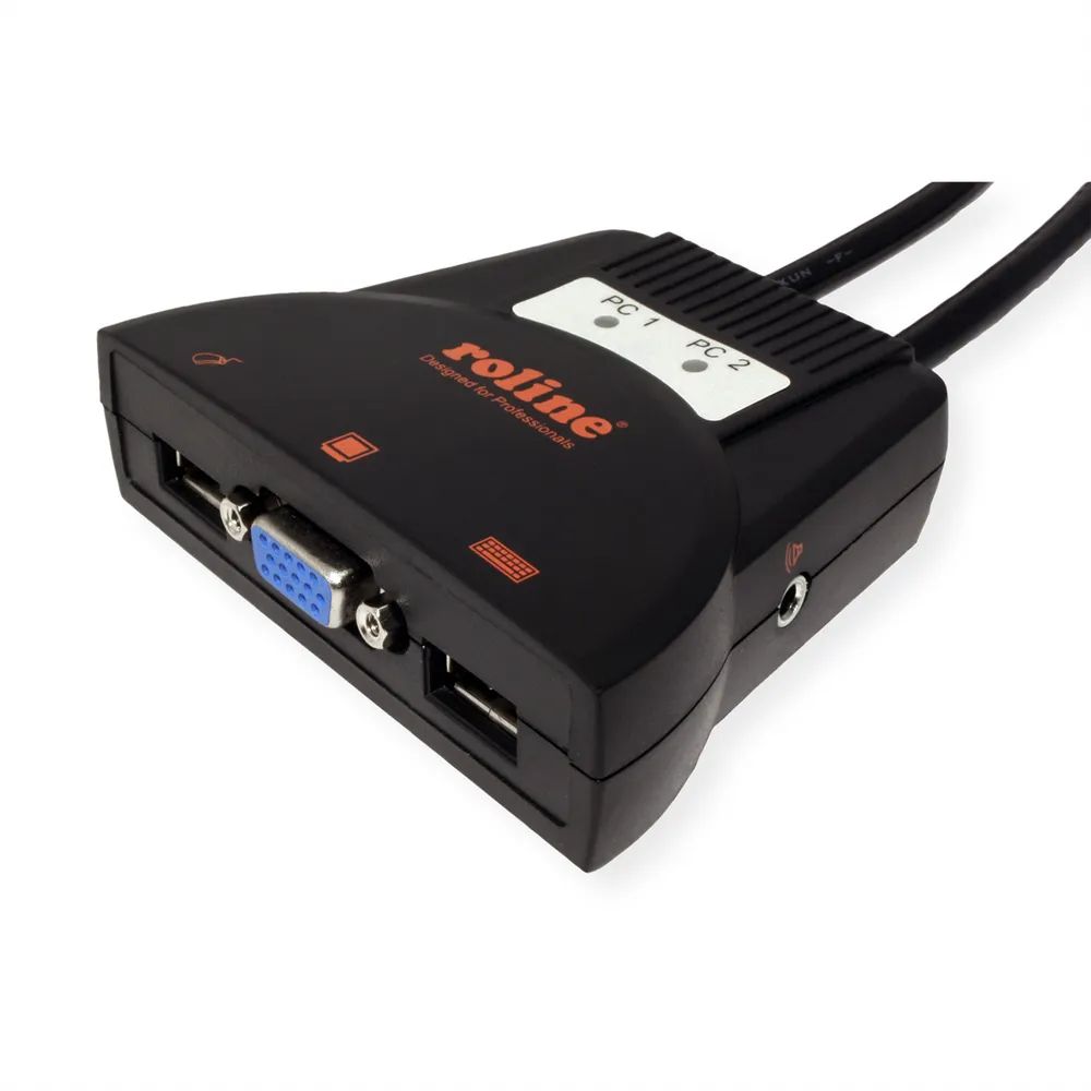 ROLINE KVM-Switch 'Star' 2 PCs, VGA, USB, Audio