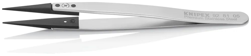 KNIPEX Pinzette mit Wechselspitzen ESD Glatt 130 mm