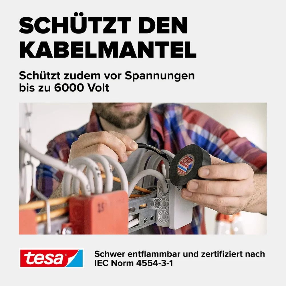 Tesa Isolierband - 15 mm x 10 m - Weiß
