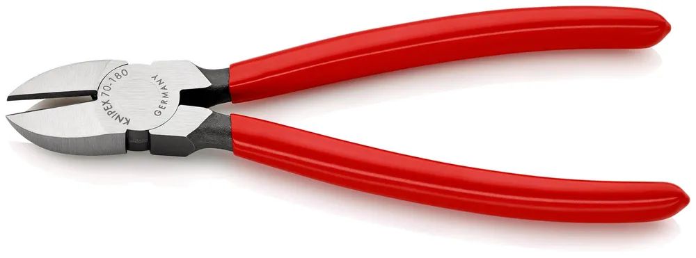 KNIPEX Seitenschneider mit Kunststoff überzogen schwarz atramentiert 180 mm