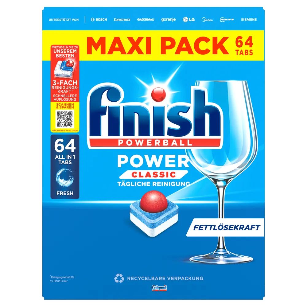 Finish Power Classic Maxipack Fresh 64 Tabs 
