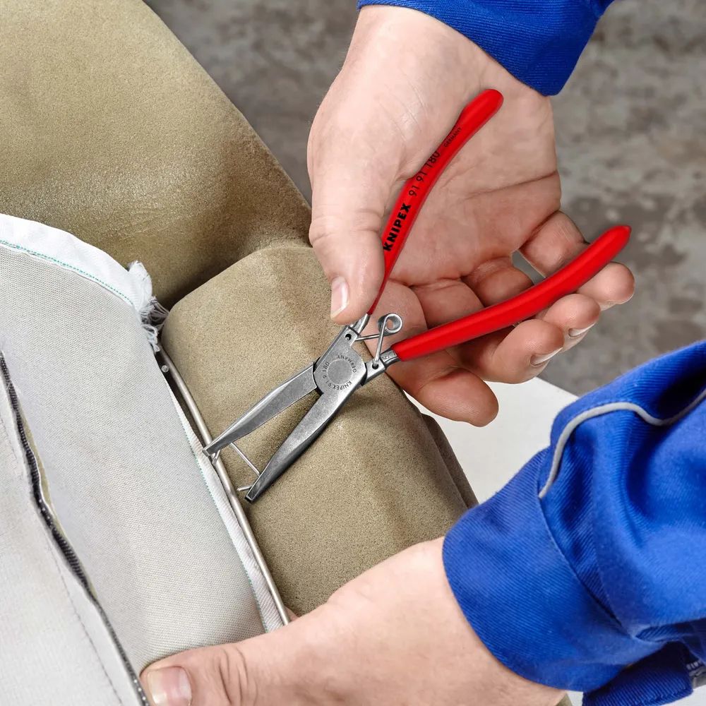 KNIPEX 91 91 180 Polsterklammerzange mit Kunststoff überzogen spiegelpoliert 180 mm