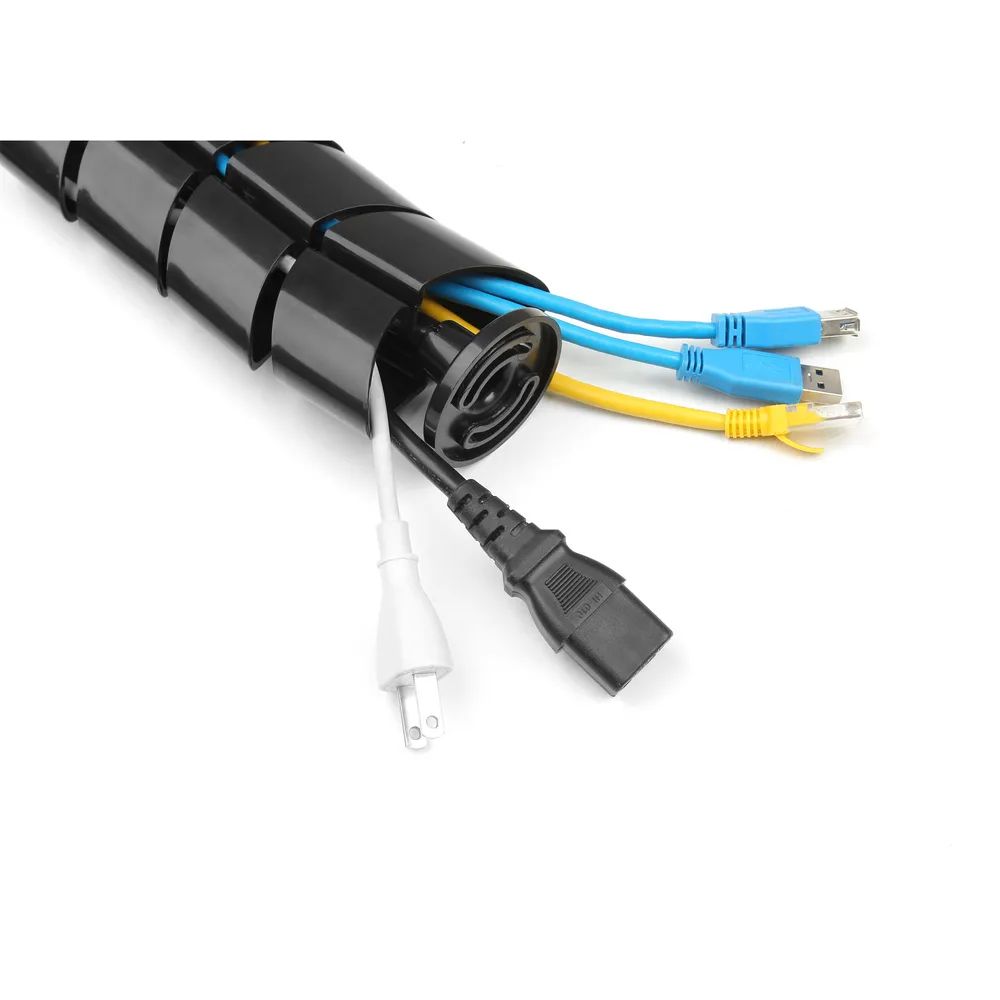 InLine Kabelkanal flexibel - vertikal für Tische - 2 Kammern - 0,80m - schwarz