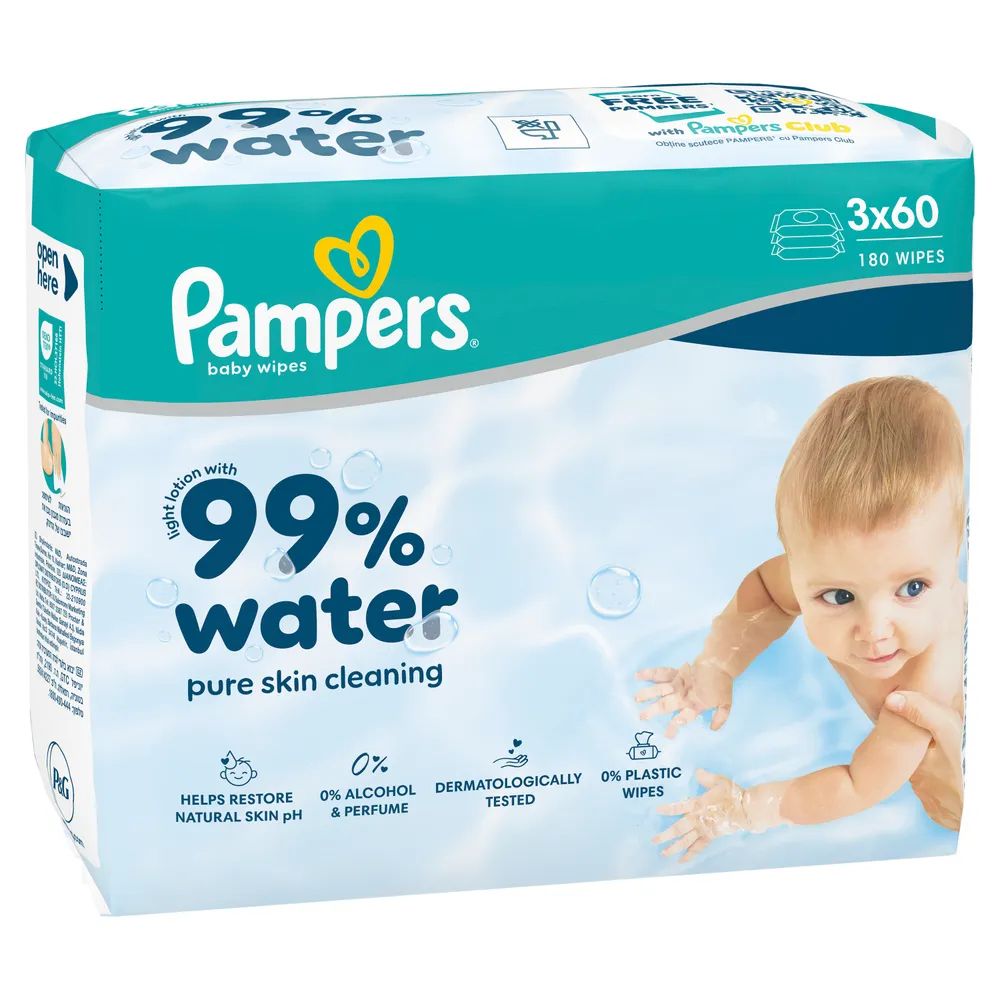 Pampers Feuchte Tücher 99% Water 3x
