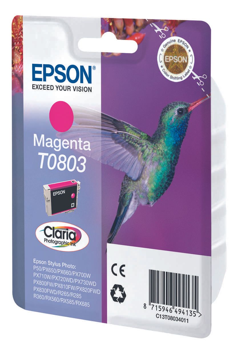 Epson T0803 Tinte Kolibri, Single, Sta., magenta