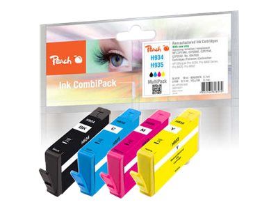 Peach Combi-Pack H934/H935 - 4er-Pack - S - Schwarz, Gelb, Cyan, Magenta - kompatibel - wiederaufbereitet - Tintenpatrone (Alternative zu: HP 935, HP 934)