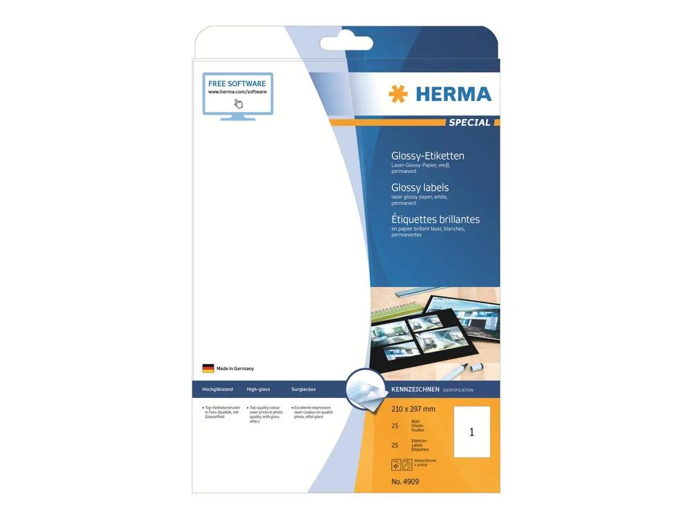 HERMA Special - Papier - hochglänzend - permanent selbstklebend - weiß - A4 (210 x 297 mm)