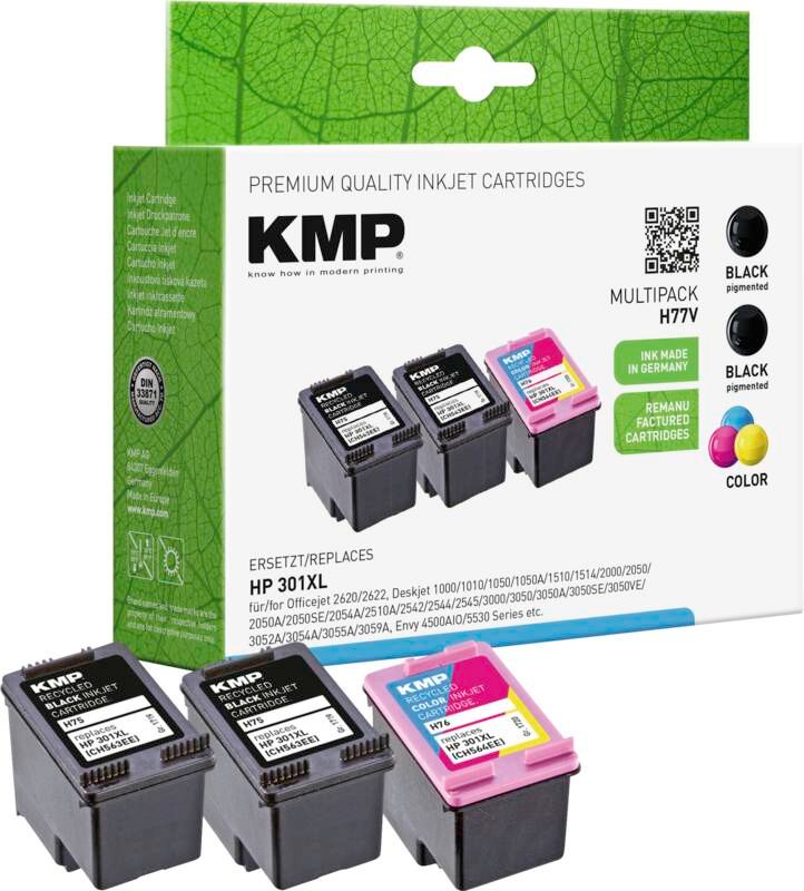 KMP Tintenpatrone H77 OEM HP 301XL/ 2x 301XL