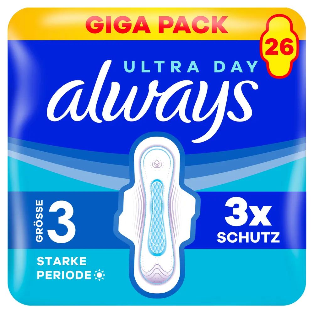 always Ultra Binde - Größe 3 - Long Plus mit Flügeln Gigapack 26