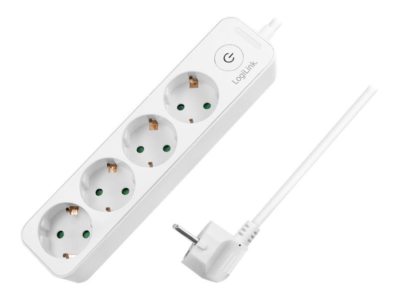 LogiLink Steckdosenleiste - Wechselstrom 250 V - 3680 Watt - Eingabe, Eingang Stromversorgung - Ausgangsanschlüsse: 4 (4 x CEE 7/3)