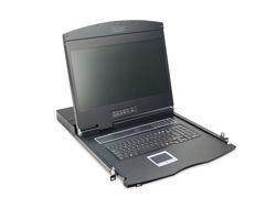 DIGITUS 19" LCD KVM Konsole, 8-Port CAT 5, deutsche Tastatur