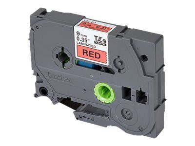 Brother TZe-421 - Standard-Klebstoff - schwarz auf rot - Rolle (0,9 cm x 8 m)