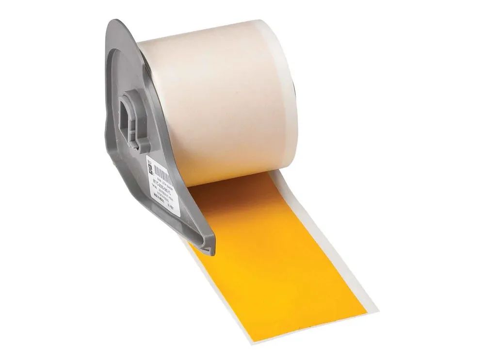 Brady Corporation Brady - Vinyl - glänzend - permanenter Acrylklebstoff - 101,6 Mikron - Gelb - Rolle (5,08 cm x 15,2 m)