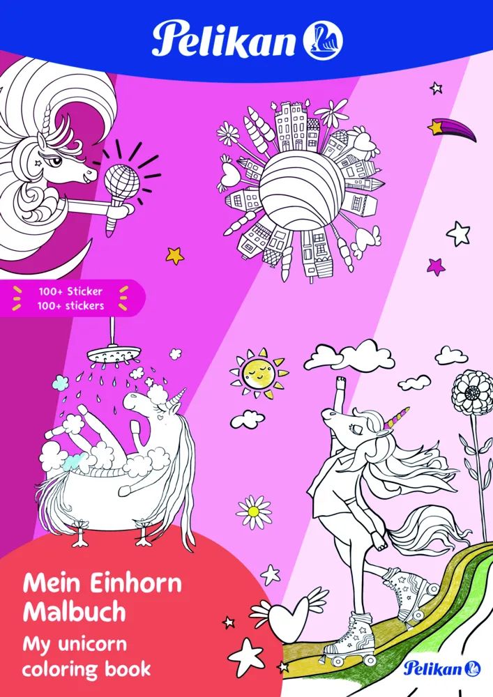 Pelikan Malbuch Einhorn mit Stickern, 48 Seiten FSC Mix