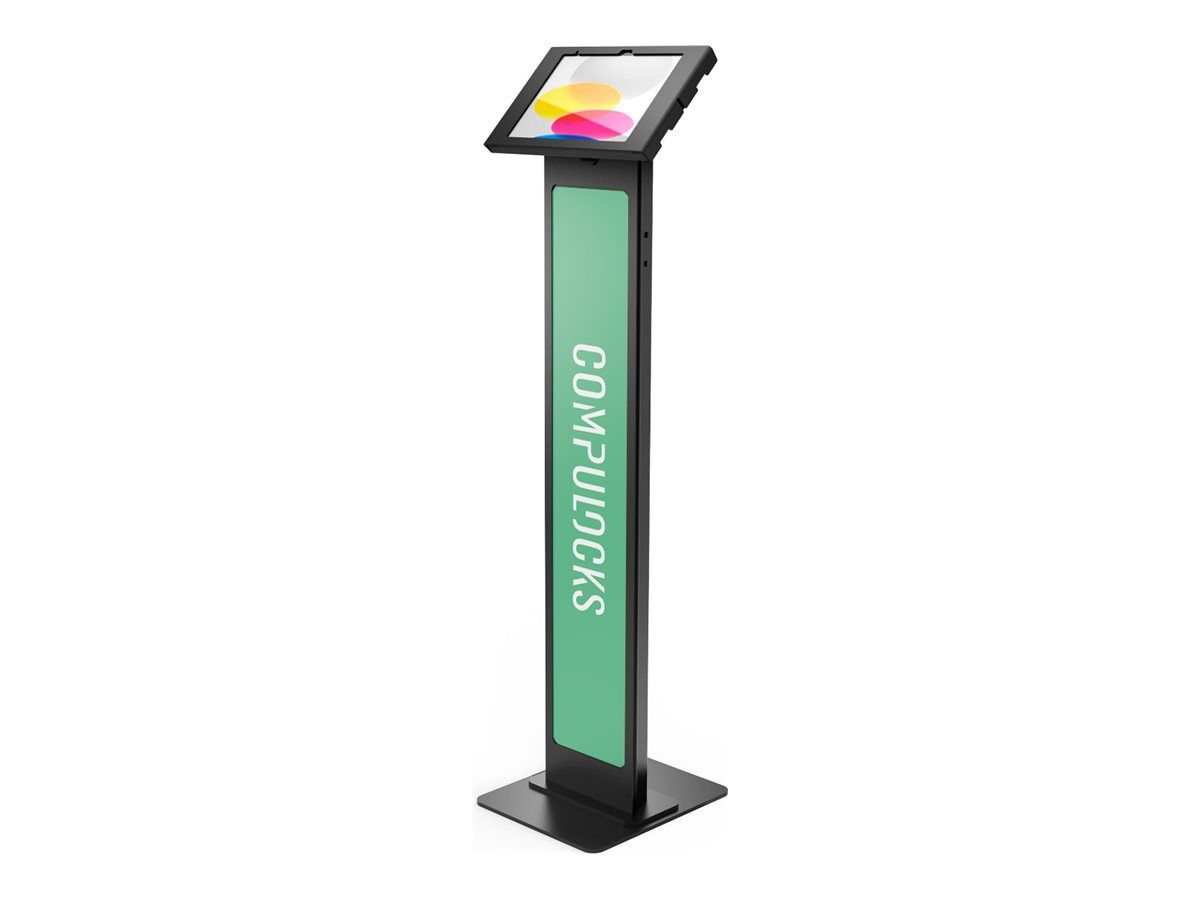 Compulocks iPad 10th-11th (A16) Gen Swell Enclosure Brandable Floor Stand Black - Aufstellung - für Tablett - Branding-fähig - Schwarz - Bildschirmgröße: 27.7 cm (10.9")