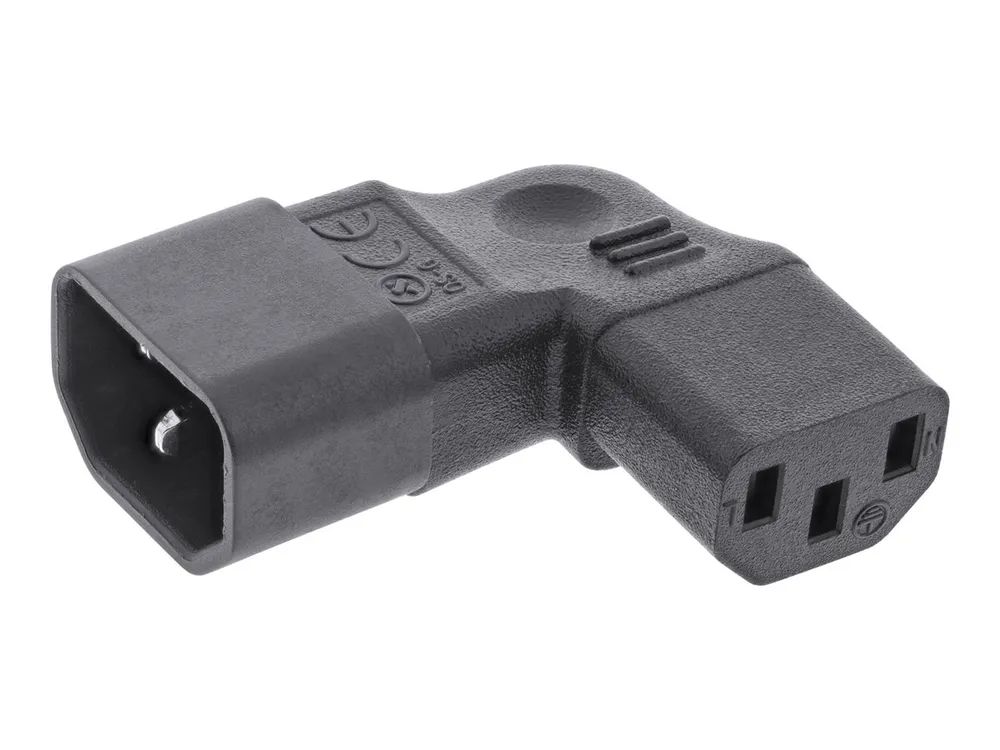 InLine Netzadapter IEC 60320 C14 / C13 - L/R gewinkelt - 3pol. Kaltgeräte