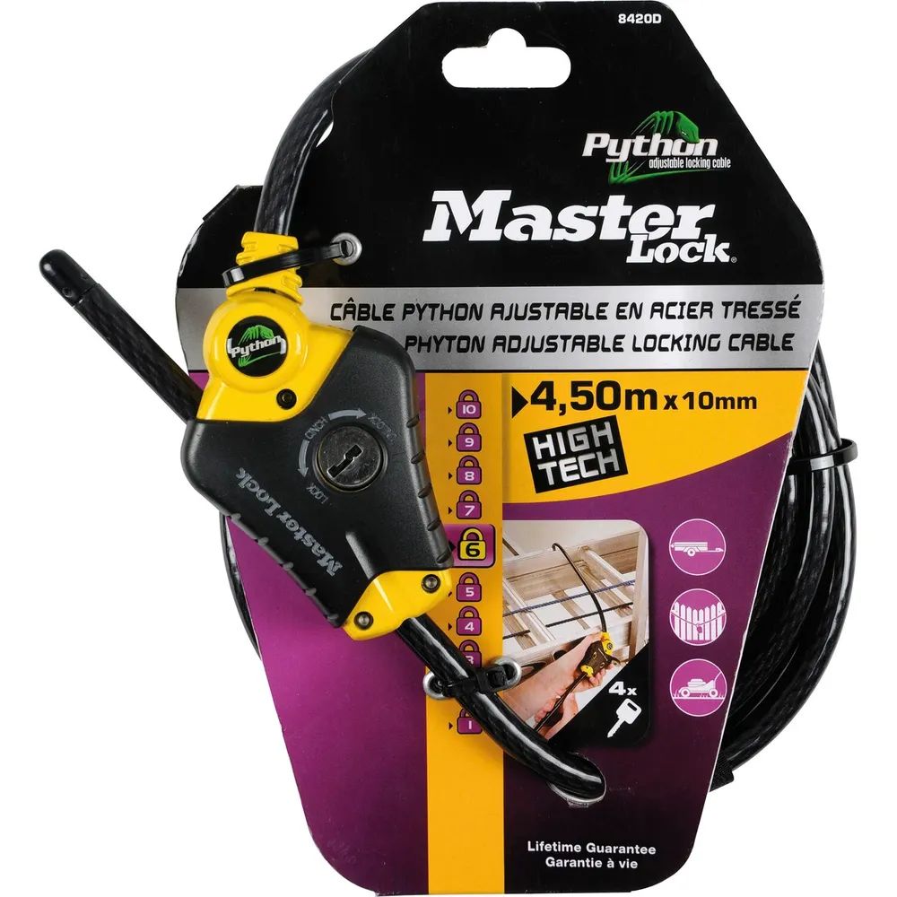 MasterLock Fahrradschloss 4.5 m schwarz