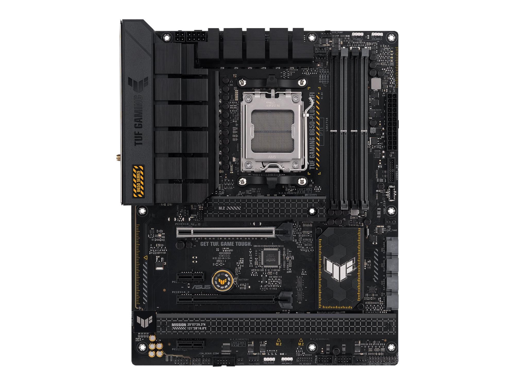 ASUS TUF Gaming B650-Plus WiFi - Motherboard - ATX - Socket AM5 - AMD B650 Chipsatz - USB-C 3.2 Gen 2x2, USB 3.1 Gen 2, USB 3.2 Gen 2, USB-C 3.2 Gen2, USB-C 3.2 Gen 1 - 2.5 Gigabit LAN, Wi-Fi 6, Bluetooth - Onboard-Grafik (CPU erforderlich)