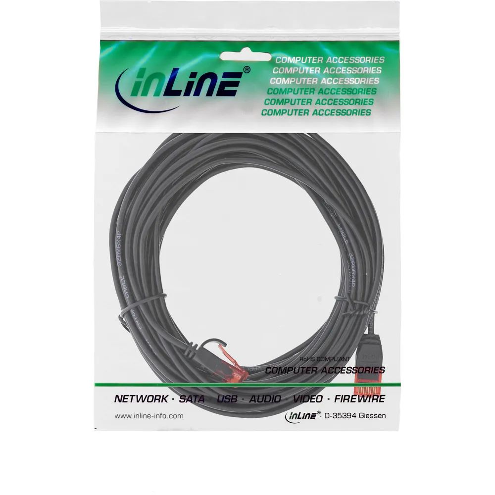 InLine Slim Patchkabel - U/UTP - Cat.6 - schwarz - 5m