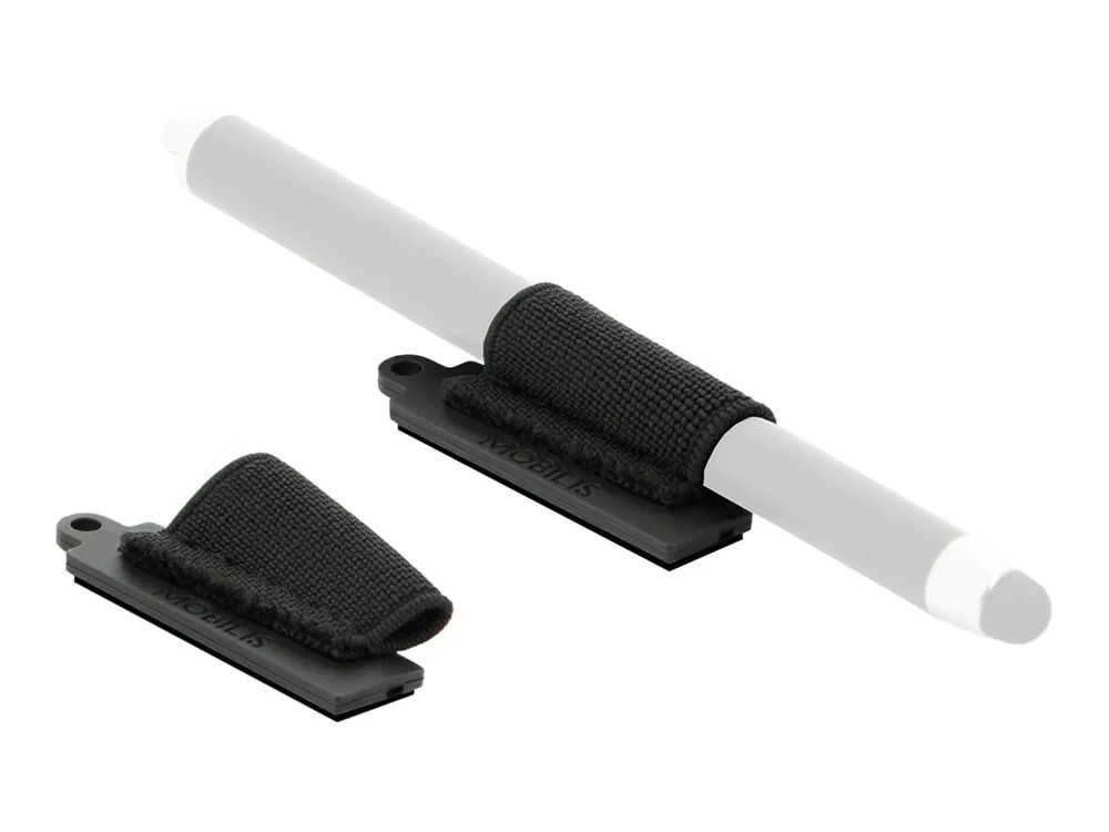 Mobilis Stifthalter für Handy, Mobiltelefon-Schutzhülle, Mobiler Scanner, Tablet, Tablet-Schutzhülle - selbstklebend, universal - Schwarz (Packung mit 10)
