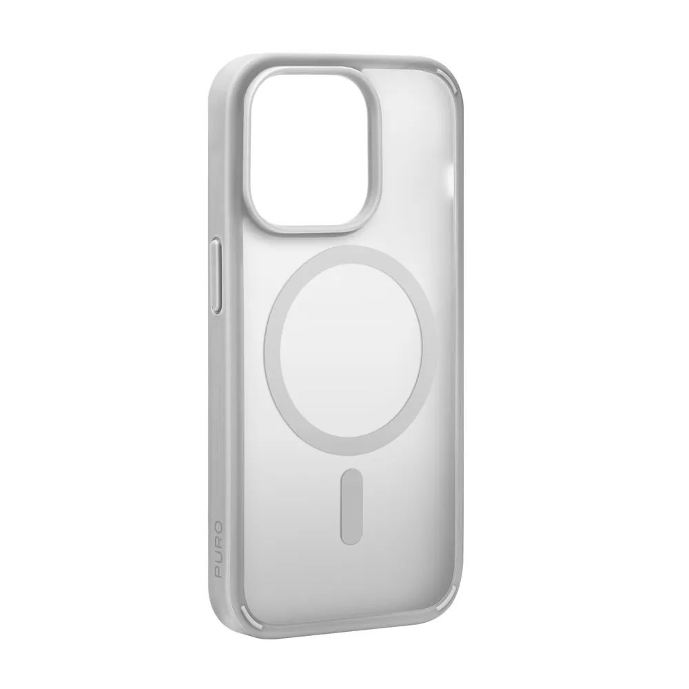 PURO GRADIENT MagSafe kompatibles Cover für iPhone 15 PRO MAX, silber