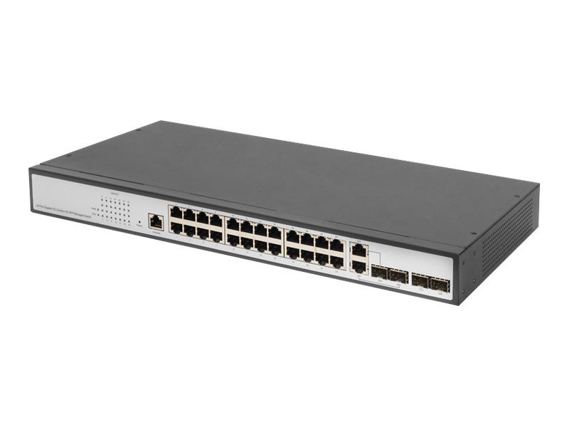 DIGITUS 24-Port Gigabit Switch, 19 Zoll, Managed, 2 Uplinks