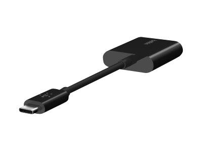 Belkin Connect Audio + Charge - USB-C auf USB-C Kopfhörer-/Ladeadapter - 24 pin USB-C männlich zu 24 pin USB-C weiblich - 14 m - Schwarz - USB Power Delivery (60W)
