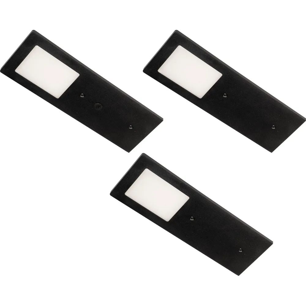 L&S Unterbauleuchte Planar L 4000K neutralweiß 3er Set schwarz