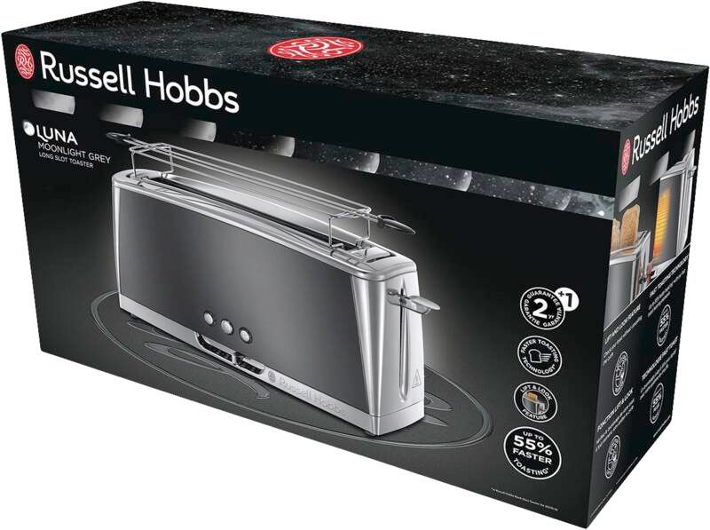 Russell Hobbs Luna Moonlight Grey Langschlitz-Toaster