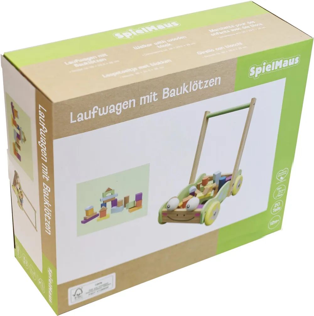 VEDES Großhandel GmbH - Ware SMH Laufwagen mit Bauklötzen, 20 Stck.