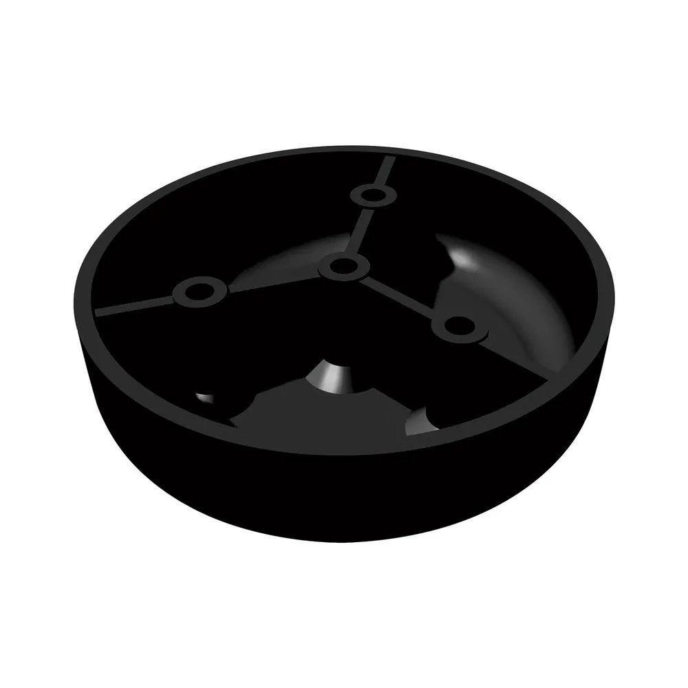 Henke Paul GmbH & Co.KG Möbelbeschlagfabrik Möbelgleiter starr-4 Schraublöcher ø 80 mm, Höhe 22 mm, Kunststoff schwarz