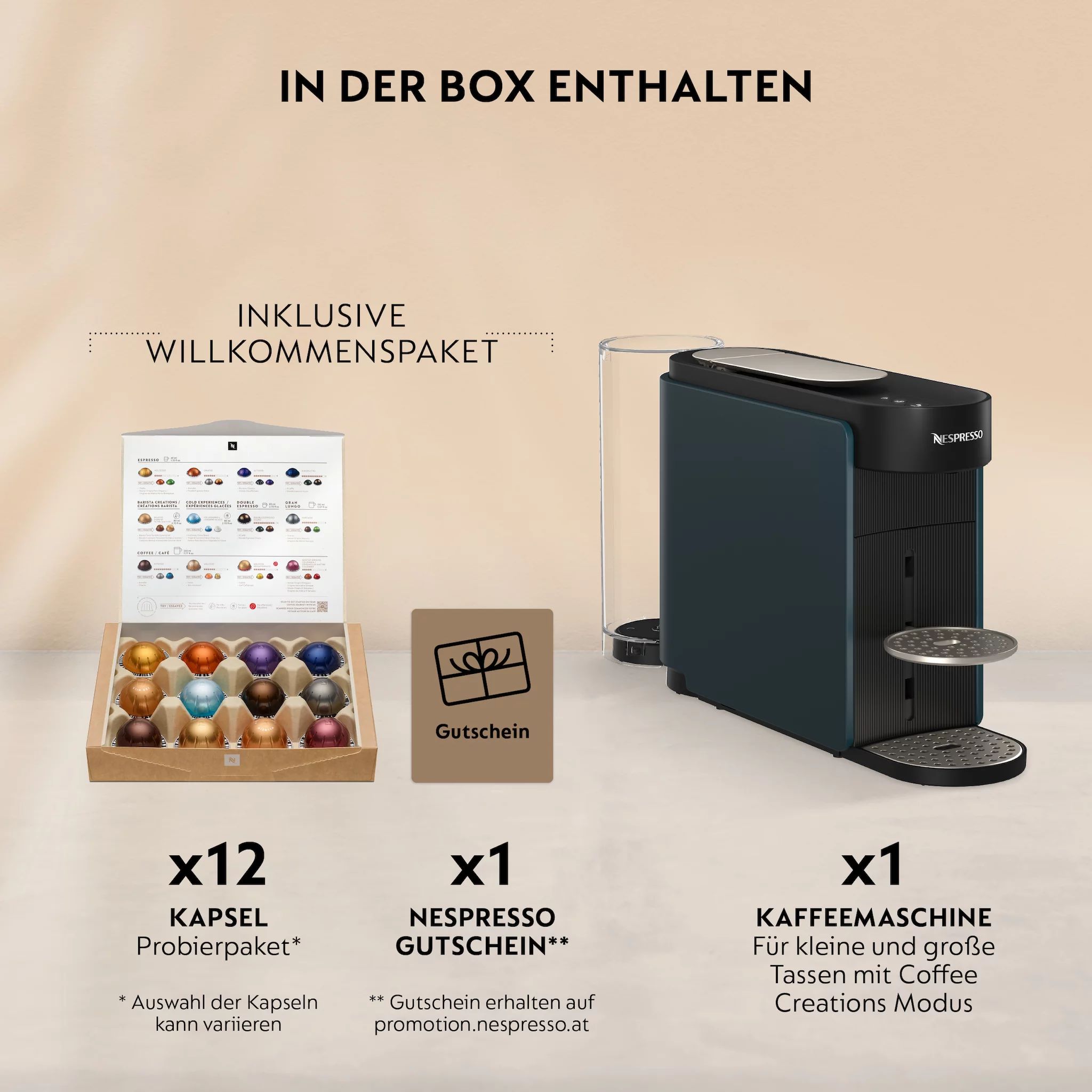 Krups VERTUO Up Nespresso Kapselmaschine XN9404 Ocean Blue