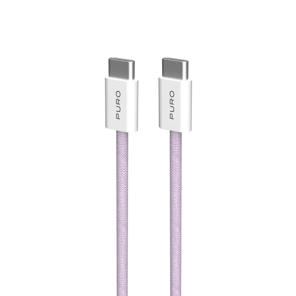 PURO Daten- u. Ladekabel, USB-C  USB-C, 60W, 1,5m lila-weiss